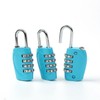 Number Lock 4-Digit Combination Padlock, 3-Pack (Blue) Luggage Lock