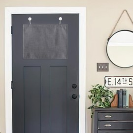 NICETOWN Linen Blackout RV Camper Curtains for Small WIindow, Classroom Door Covering for Privacy, Lockdown Shade with Hook, 1 Panel, 24 inch Wide x 18 inch Long, Grey