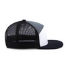 Pacific Headwear Standard 6-Panel Arch Trucker Snapback Cap, White/Graphite/Black