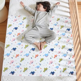 MooMoo Baby Waterproof Bed Pads, 34x60 Inch Reusable Bed Wetting Underpad, Washable Incontinence Mattress Protection for Beds for Elderly Seniors, Kids, Pets, Ultra Absorbent Pee Pad