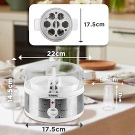 Duronic Duronic Electric Egg Boiler EB35 WE, Steamer for 7 Soft, Medium & Hard Boiled Eggs