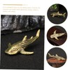 CORHAD Brass Shark Ornament Unique Desktop Decoration Small Shark Sculpture