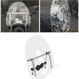 HECASA Universal 18"x16" Motorcycle Windshield Windscreen Compatible with Harley Davidson Sportster Dyna Glide Softail Honda Kawasaki Suzuki Yamaha Cruiser Savage Intruder Volusia Boulevard Vulcan Vn Clear