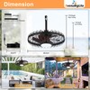 BvenuBigLite Outdoor Ceiling Fan with Lights: 20" Waterproof Plug-in Ceiling