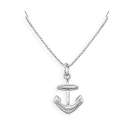 Small Sterling Silver Anchor Necklace for Women, Simple and Elegant Anchor Necklace, Perfect Gift for Mom, Daughter, Goddaughter (20 inches)