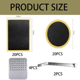 46 Piece Bike Puncture Repair Kit, Bicycle Tire Repair Tool Kit with Glue Free Patches Tire Levers, Repair Set for Mountain Road Bikes, Quick Fix Bicycle Puncture Repair Kit in Box