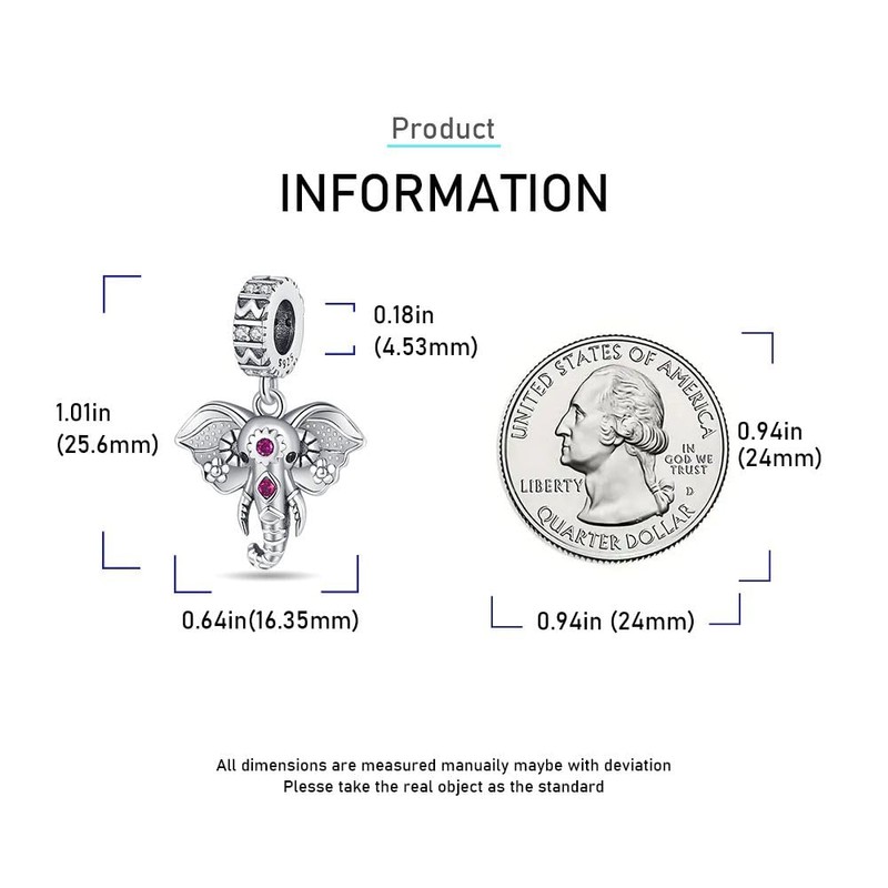 Lkwidi Charm Family Heart Animal Charm Pendant 925 Sterling Silver