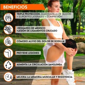 Rodillera Deportiva Hyperz Con Rótula Abierta y Gel Pad de Neopreno para Soporte Articular Ajustable                                                  