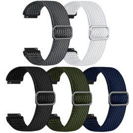 GEAK Stretchy Nylon Watch Bands Compatible with Garmin Venu Sq/Venu Sq 2/Venu 2 Plus, 20mm Loop Elastic Fabric Straps Compatible for Garmin Vivoactive 5 / Vivoactive 3 /Vivoactive 6 Women Men