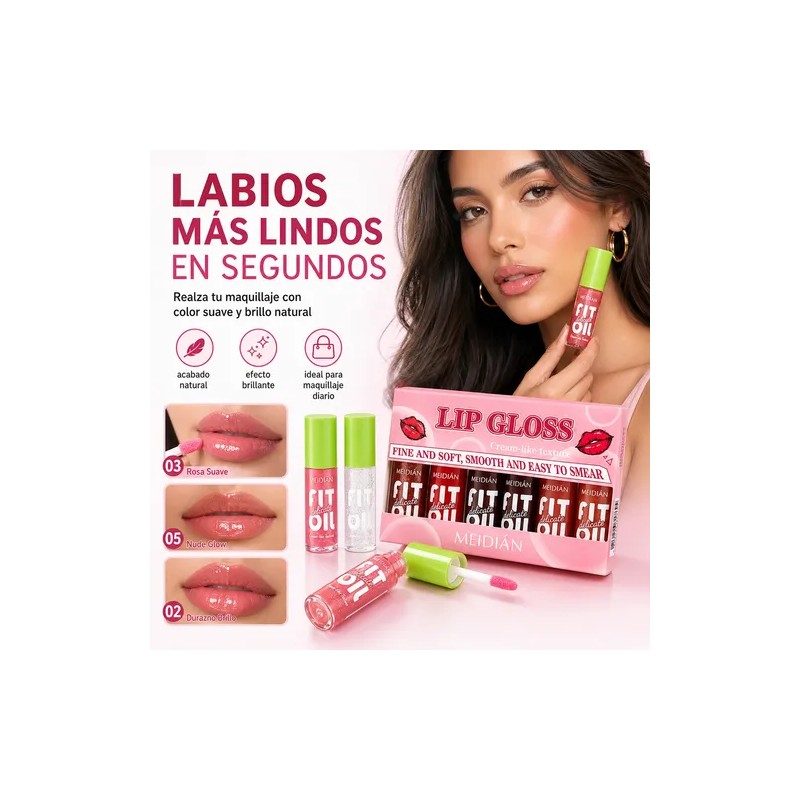 Set De Cuidado Labial Hidratante Glossy Liquid Lip Oil Gloss