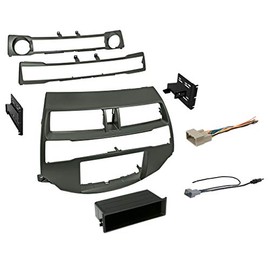 Double DIN Dash Kit for 2008-2012 Honda Accord with Antenna Adapter & Harness… (Metallic Taupe) | Compatible with All Trim Levels