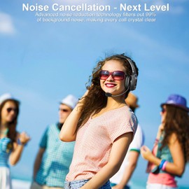 BRAMMAR Trucker Bluetooth Headset with AI Noise Cancellation Microphone, Trucker Headset with 65Hrs Talk Time & Mute Button, Multipoint Connection, Bluetooth Headsets Fit for Truck Drivers/Cell Phones