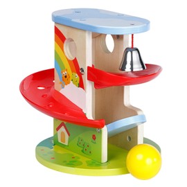Hape E8554 Rainbow Kururin Ball, 8.3 x 8.3 x 9.4 inches (21 x 21 x 24 cm), For Ages 3 and Up, Wooden, Pretend Play Toy
