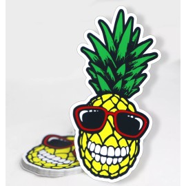 Real Sticky Smiling Pineapple Sticker Smile Laptop Car Vehicle Window Bumper Vinyl Decal
