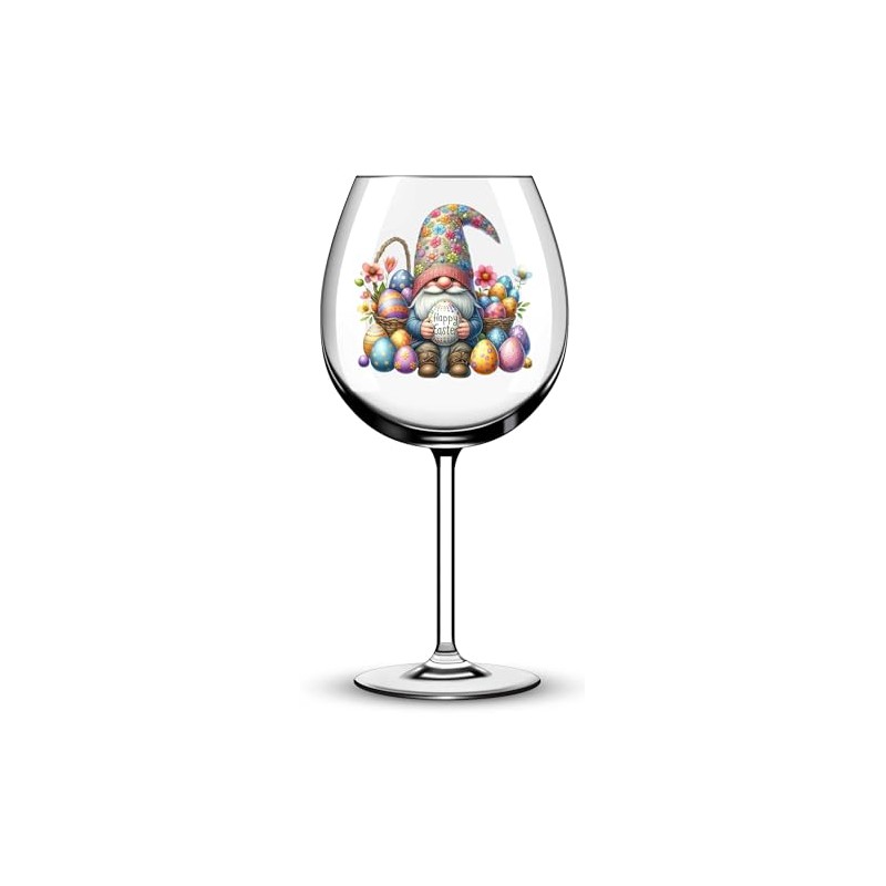 x12 Gnome Gonk Easter Glass Vinyl Decal Stickers Colour ol494