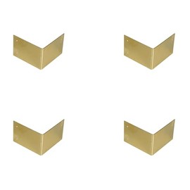4PCS 90 Degree Right Angle Corner Protector,Brass Edge Cover Protectors 30MM,Camphorwood Box Corner Code Antique Edge Cover,Bronze