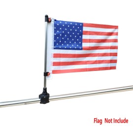 Brocraft Boat Rail Mount Flag Pole / Boat Flag Pole For Round Rail Mount
