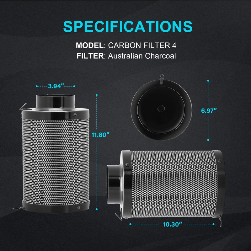 iPower 4 Inch Air Carbon Filter Odor Control with Australia