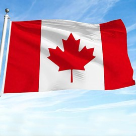 Premium Canadian Flag 3x5 Ft | 210D Nylon | Outdoor Durable | Embroidered Maple Leaf | 4-Stitched Fly Ends | UV Fade Resistant | Home Garden Yard Decorations (3×5 FT)
