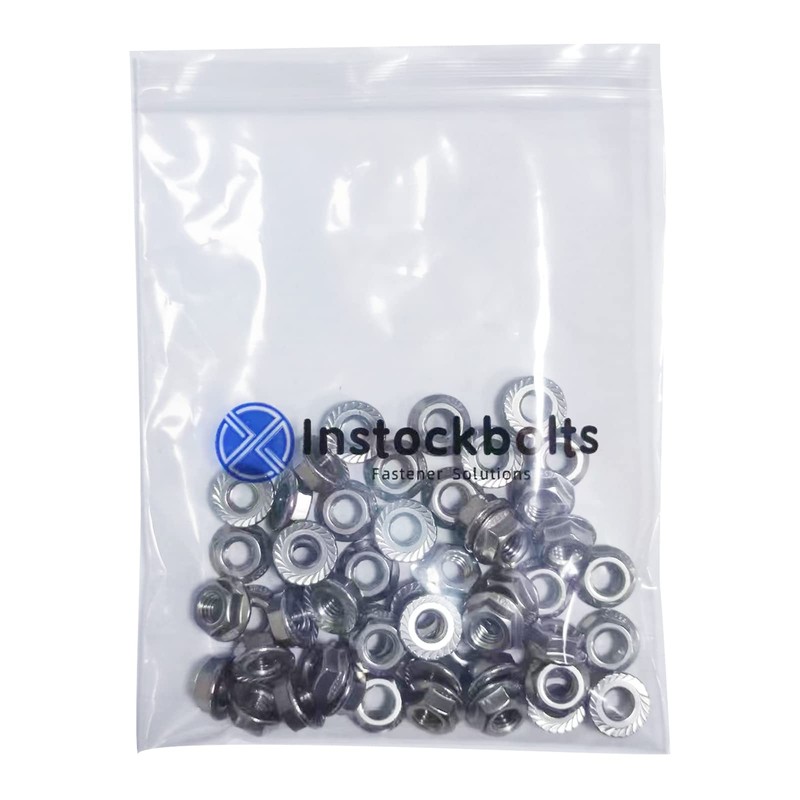M6 Flange Lock Nuts Stainless 18-8 (304) Serrated Flange Nuts,