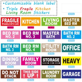 Pack of 540 Large Home Moving Labels for Boxes 21 Different Color Coded Stickers House Moving Supply - Removable from Furniture Fragile Stickers Included 1.6" x 3.6"