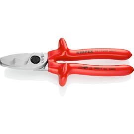 Knipex 95 17 200 Cable Shears with Twin Cutting Edge, Multi-Colour, 200 mm