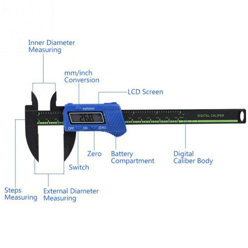 Vernier Caliper BE-TOOL 6inch/ 150mm Digital Caliper Electronic LCD Screen