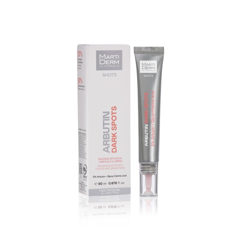 MartiDerm SHot Arbutin Dark Spots, Efecto despigmentante, Ilumina y Unifica