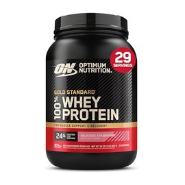Optimum Nutrition Gold Standard 100% Whey Protein Powder, Delicious Strawberry, 2 Pound (Packaging May Vary)