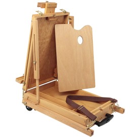 Creative Mark Monet Wooden French Walnut Color Easel & Sketchbox- Portable Lightweight Art Easel with Storage for Adults - Ideal for Drawing, Painting - Includes Palette, Supports Canvas up to 32"