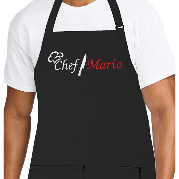 Personalized Chef Apron for Men, Custom Embroidered Design, Professional Kitchen