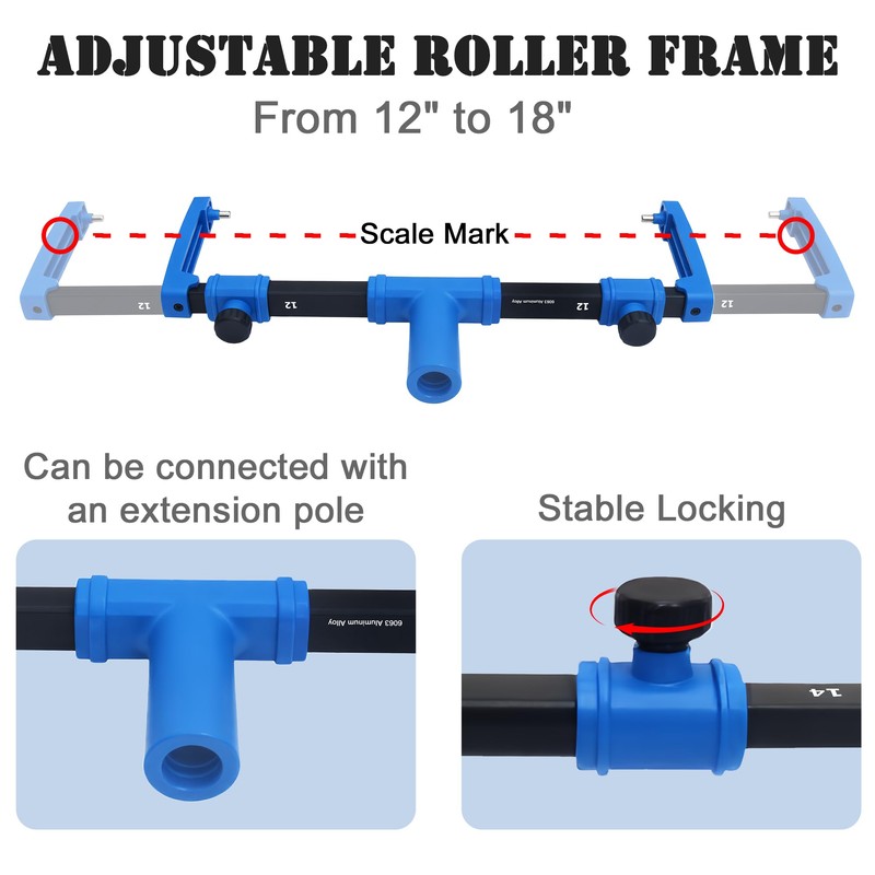 BERXOL 18-Inch Self-Leveling Cement Tool Kit, Upgraded Spike Roller Set