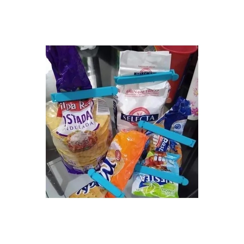 Clips/Pinzas Para Cerrar Bolsas De Alimentos Para Cocina, Polipropileno, 10