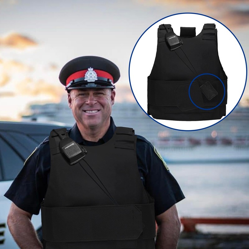 Terixe 2 Pack Mic Clips for Law Enforcement, Black Radio