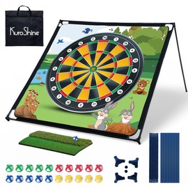 Golf Game Pong Putting Game Set - 20 Balls, Portable Indoor/Outdoor Cornhole Golf Mat, Putter & Carrying Bag - Perfect for Backyard, Parties, Family Fun