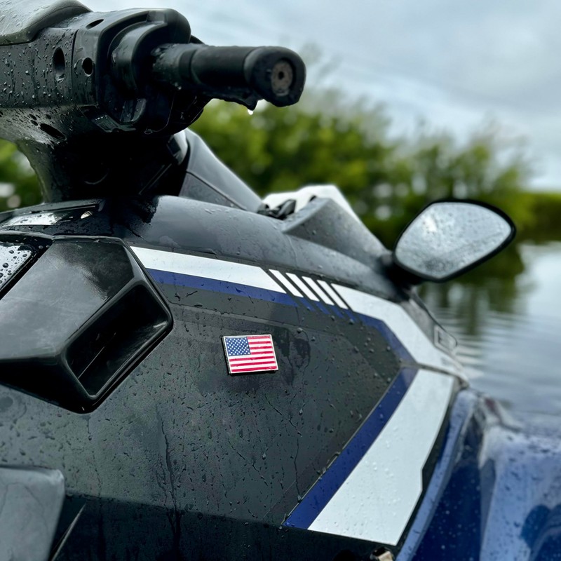 Elektroplate 2 Mini American Flag OEM Chrome Emblems for Motorcycles,