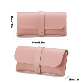 Pack of 2 Glasses Case, Soft Glasses Case, Sunglasses Case, Leather Glasses Case, Glasses Bag, Portable for Men and Women, PU Leather, Soft Glasses Case, Protective Case (Style B)