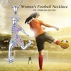Flyow Soccer Necklace 925 Sterling Silver Football Pendant Sports Jewelry