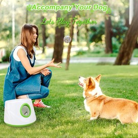 SOCO Automatic Ball Launcher for Dogs - 3 Distance Settings (20/35/50FT) with 2.2" ETPU Tennis Balls | Indoor/Outdoor Dog Toy | 4 Balls & Quick Charge Included