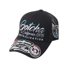 Gotcha Golf 252GG8704 Antibacterial Deodorizing Layered Patch Mesh Cap, Golf Hat, One Size Fits Most, Men's, Women's, Sports Hat, Outerwear, Cap, Spring, Summer, Black, Free size