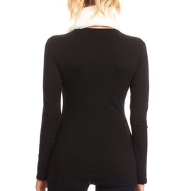 Sakkas 16112 - Malen Long Rectangle Faux Fur Warm Soft Furry Wrap Around Loophole Scarf - White - OS