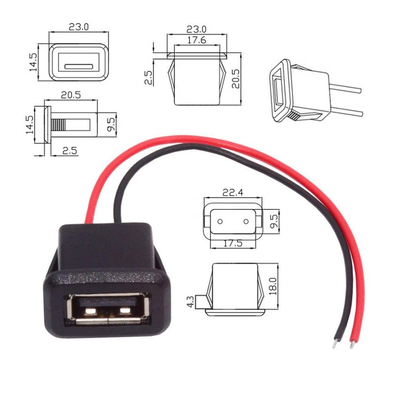 chenyang 2 Pack 2Pin Open Cable to USB 2.0 Female