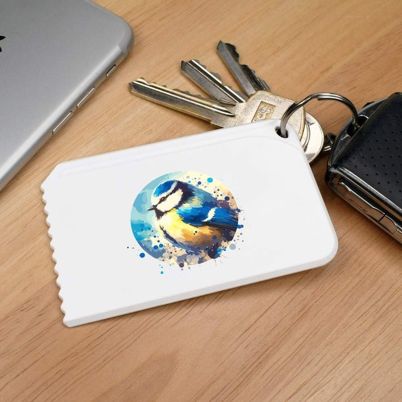 Azeeda 'Colourful Blue Tit' Plastic Ice Scraper (IC00037226)
