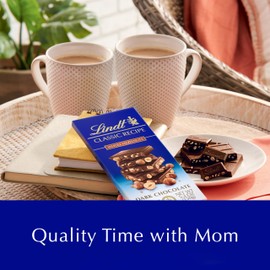 Lindt CLASSIC RECIPE Whole Hazelnut Dark Chocolate Candy Bar, Dark Chocolate Candy, 5.3 oz. (14 Pack)