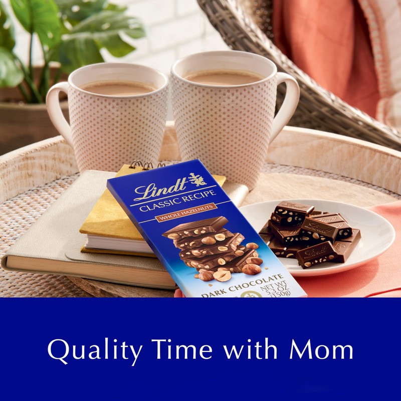 Lindt CLASSIC RECIPE Whole Hazelnut Dark Chocolate Candy Bar, Dark