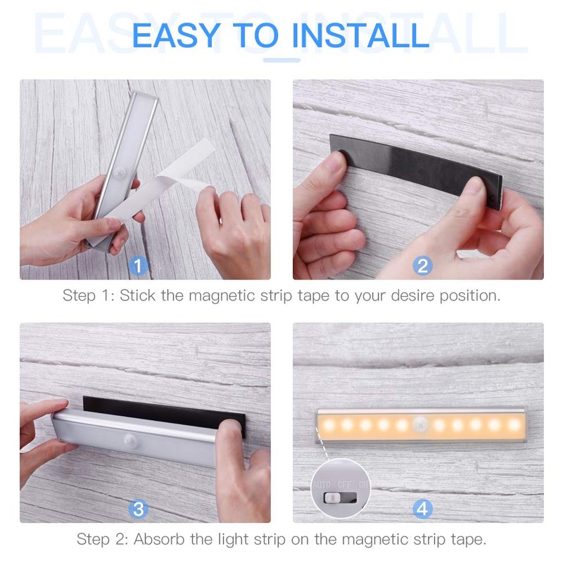 OUSFOT Cabinet Lighting LED Motion Sensor, 10 LED Base Cabinet