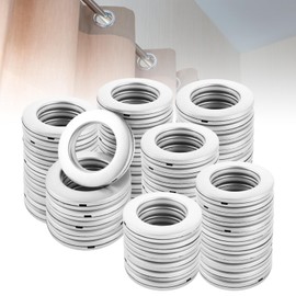 YAYODS Pack of 50 Curtain Rings Curtain Rings – Curtain Eyelet Rings 40 mm Inner Diameter Silver Curtain Eyelets Rings Acrylic Curtain Eyelet Rings – Curtain Eyelets Rings for Rod