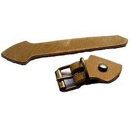 Leather Strap Set with Buckle Brass Rivets 5 Pack for DIY Crafts 20 mm Colour Light Brown, light brown