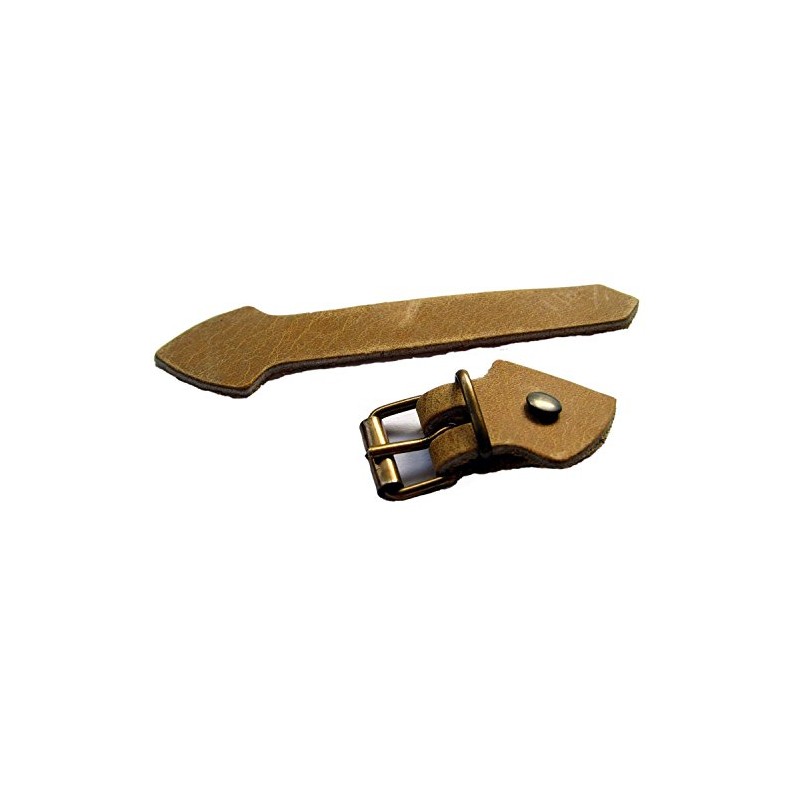 Leather Strap Set with Buckle Brass Rivets 5 Pack for