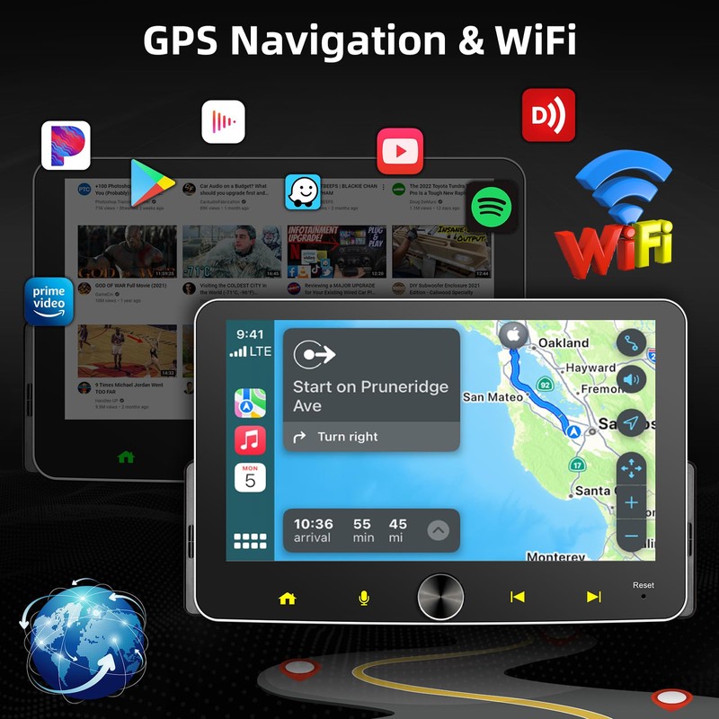 Single Din Radio Wireless Apple Carplay Android Auto,7in Touchscreen Car
